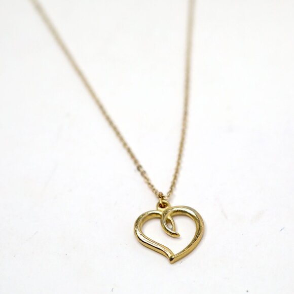 Delicate Gold Open Heart Pendant Necklace - Dainty Minimalist Love Jewelry Gift - Picture 7 of 9